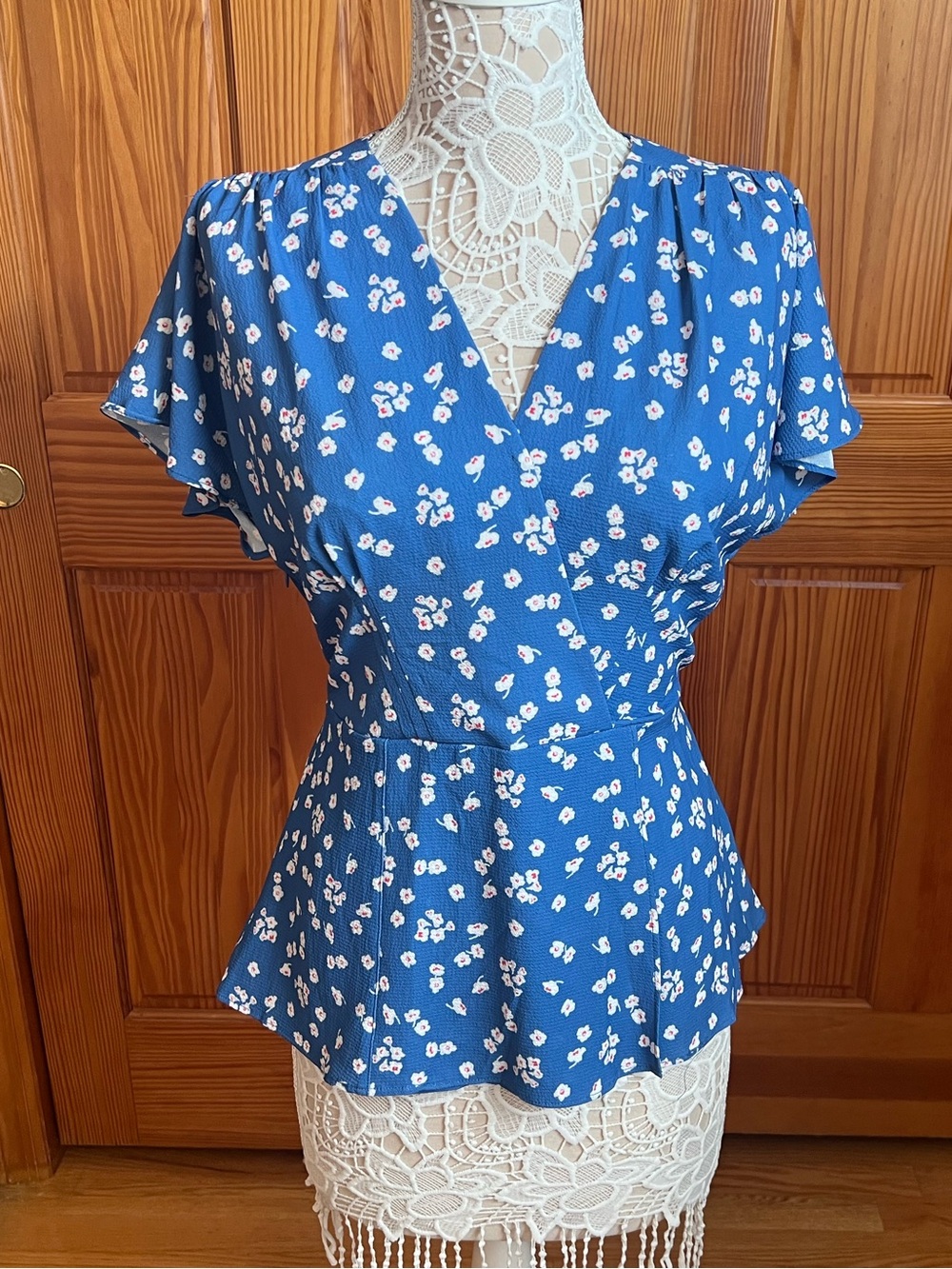 French Connection Faux Wrap Top in Verona Print